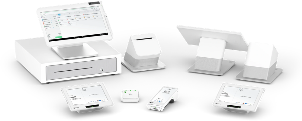 The Clover hardware family — Flex, Mini, Solo, Duo, KDS and Kiosk